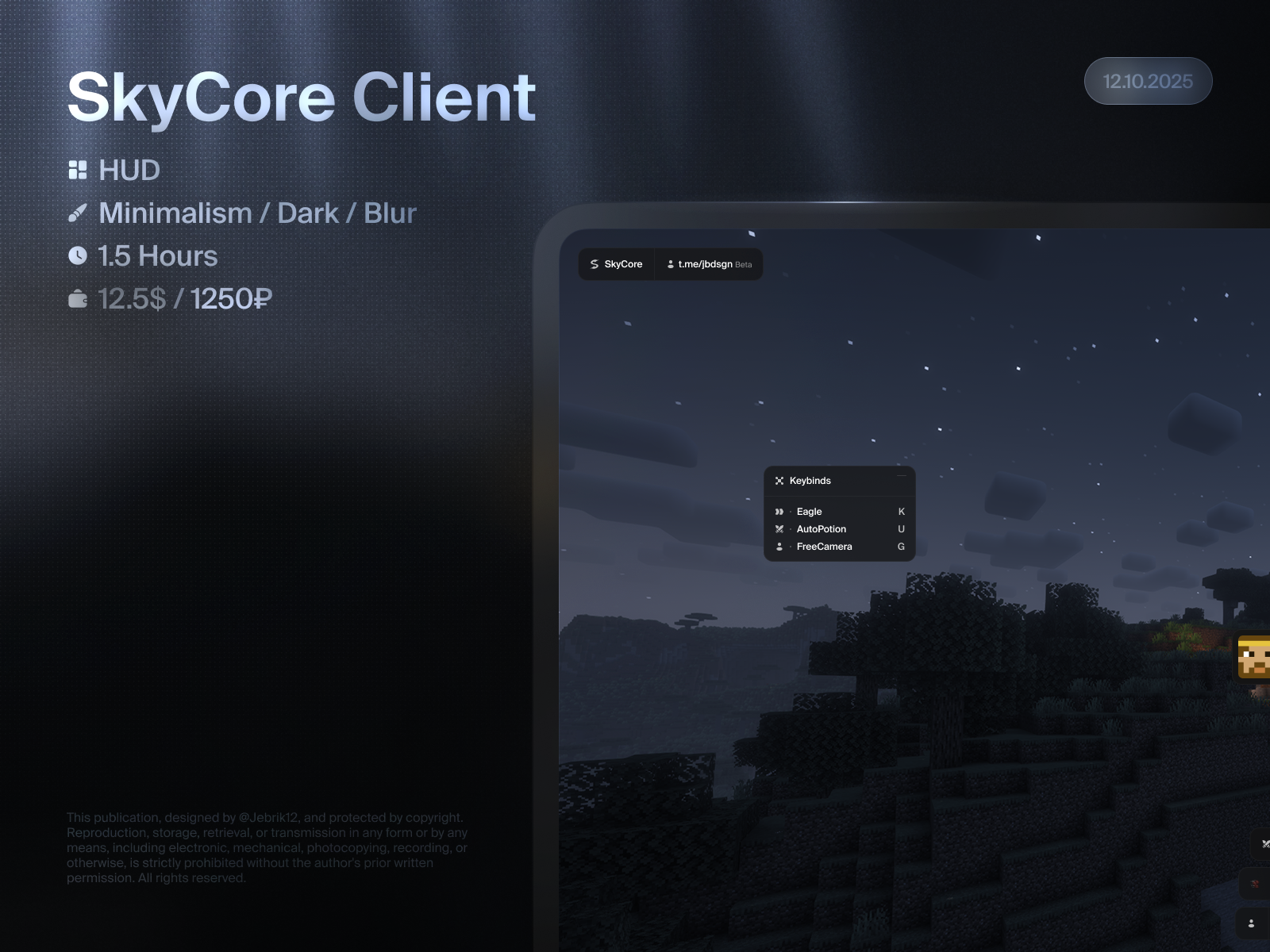 SkyCore Client cheat game hack hud minecraft ui uiux uix ux
