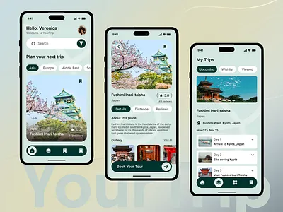 YourTrip – Travel Planning App UI Plan, explore, and experie appdesign booking app dribbble figma mobileapp travel travelapp uidesign uxdesign vacation