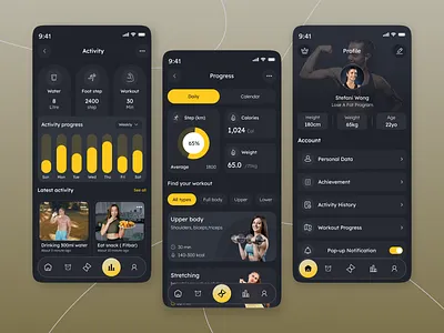 Fitness Tracker App | Activity Tracker App | Health Monitoring ai healthcare app app designer app ui app ui ux fitness app health app health tracker healthy app ios app design minimal mobile mobile app mobile app design mobile app designer mobile app ui mobile app ui ux nutrition app tracking app workout app yoga app