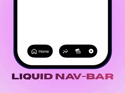 Liquid Bottom Navigation dribbbleshots interfacedesign madewithfigma microinteraction mobiledesign motiondesign navigationdesign ui uidesign