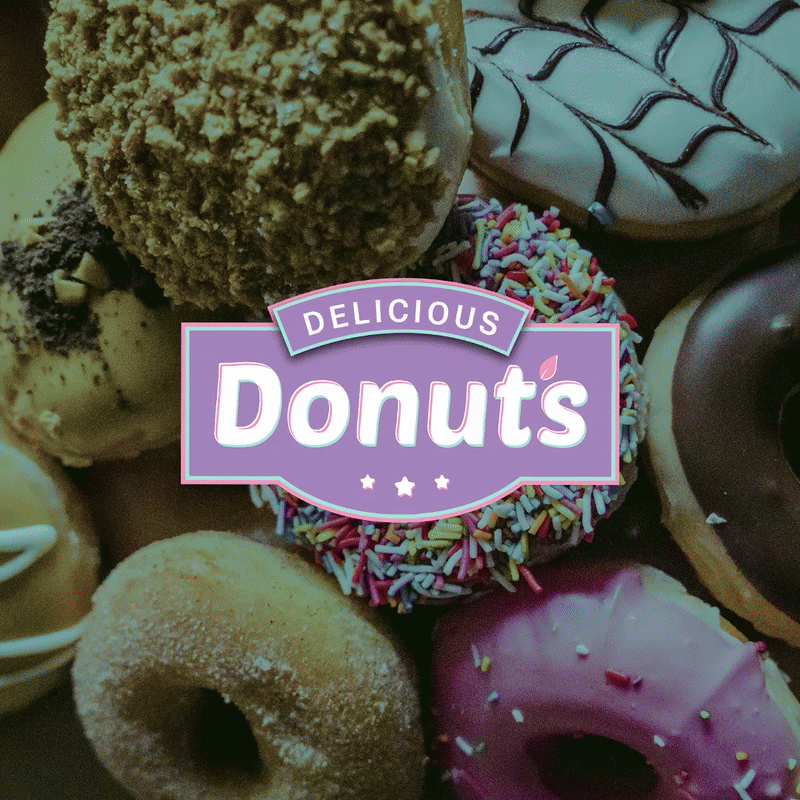 Delicious Donuts: Minimalist Banner Style Logo Design brand identity branding design design logo flat graphic design illustration logo logo design logos logotype minimal minimalist modern text text based typography ui unique wordmark