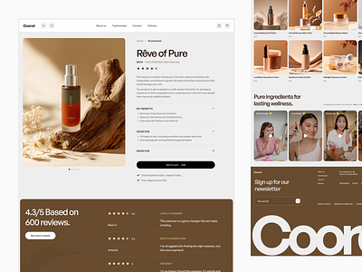Coorel - Cosmetics Ecommerce Product Page cosmetic product cosmetic website ecommerce website product page product page design showcase product ui design web design website design website ui