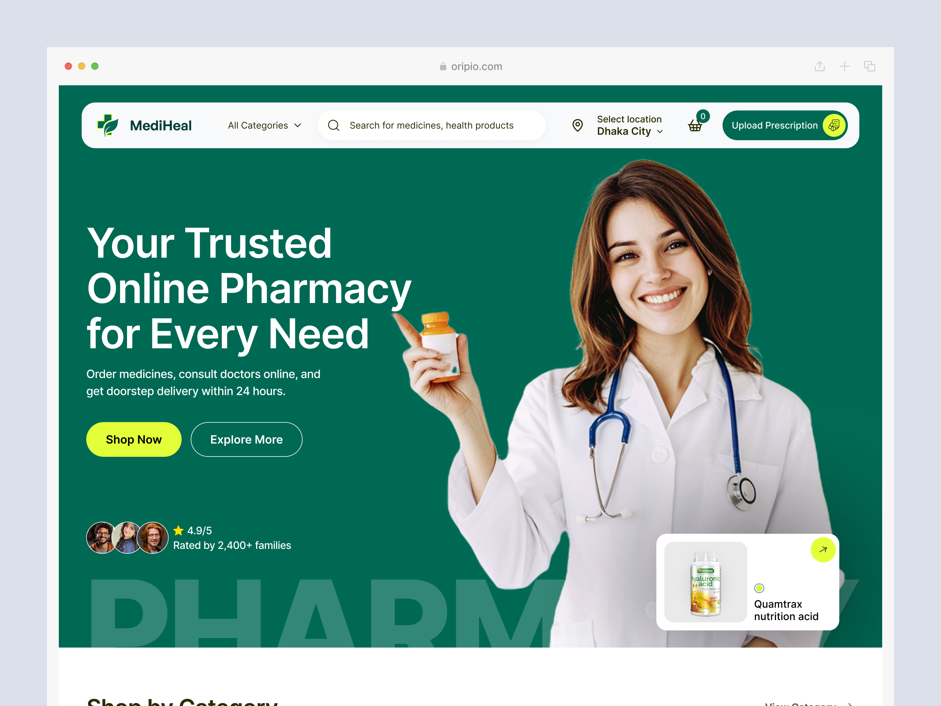 MediHeal - Pharmacy Website Design ecommerce design healthcare platform healthcare website medical medical ecommerce medical website medical website design medicine website online medicine store online store oripio pharma website pharmaceutical pharmaceutical website pharmacy pharmacy ecommerce website pharmacy landing page pharmacy website pharmacy website design web design