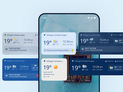 Weather widget design interface typography ui visual design widget