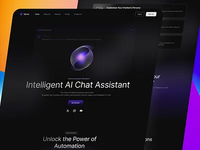 Verve - AI Chat Assistant Website ai ai chat ai chatbot responsive web design website design