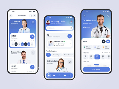 Online Doctor Appointment App Design app design app interface appointment appointment app booking app doctor app doctor appointment healthcare ui ios medical app design mobile app mobile design patient support product design ui design user experience