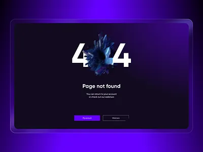 404 Page – Dark Mode, Web UI 3d 404 404 error page 404 not found 404 page cybersecurity dark mode error 404 error page landing landing page purple ui ui design ui elements ui ux ux web design website website design