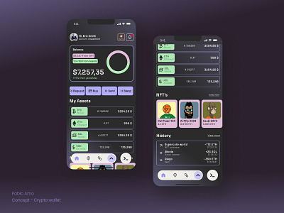 Crypto wallet concept android app crypto design illustration nft ui ux