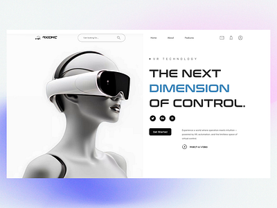 Axionic VR Landing Page | Futuristic Metaverse Web Design 3d animation app application design branding clean dark ui design design services graphic design illustration landing page logo micro animation motion graphics ui ui animation
