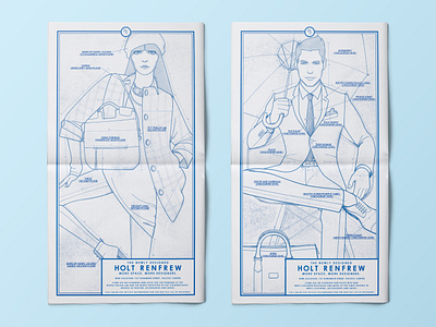 Holt Renfrew blueprint branding canada fashion graphic design holt renfrew illustration illustrator toronto vancouver vector