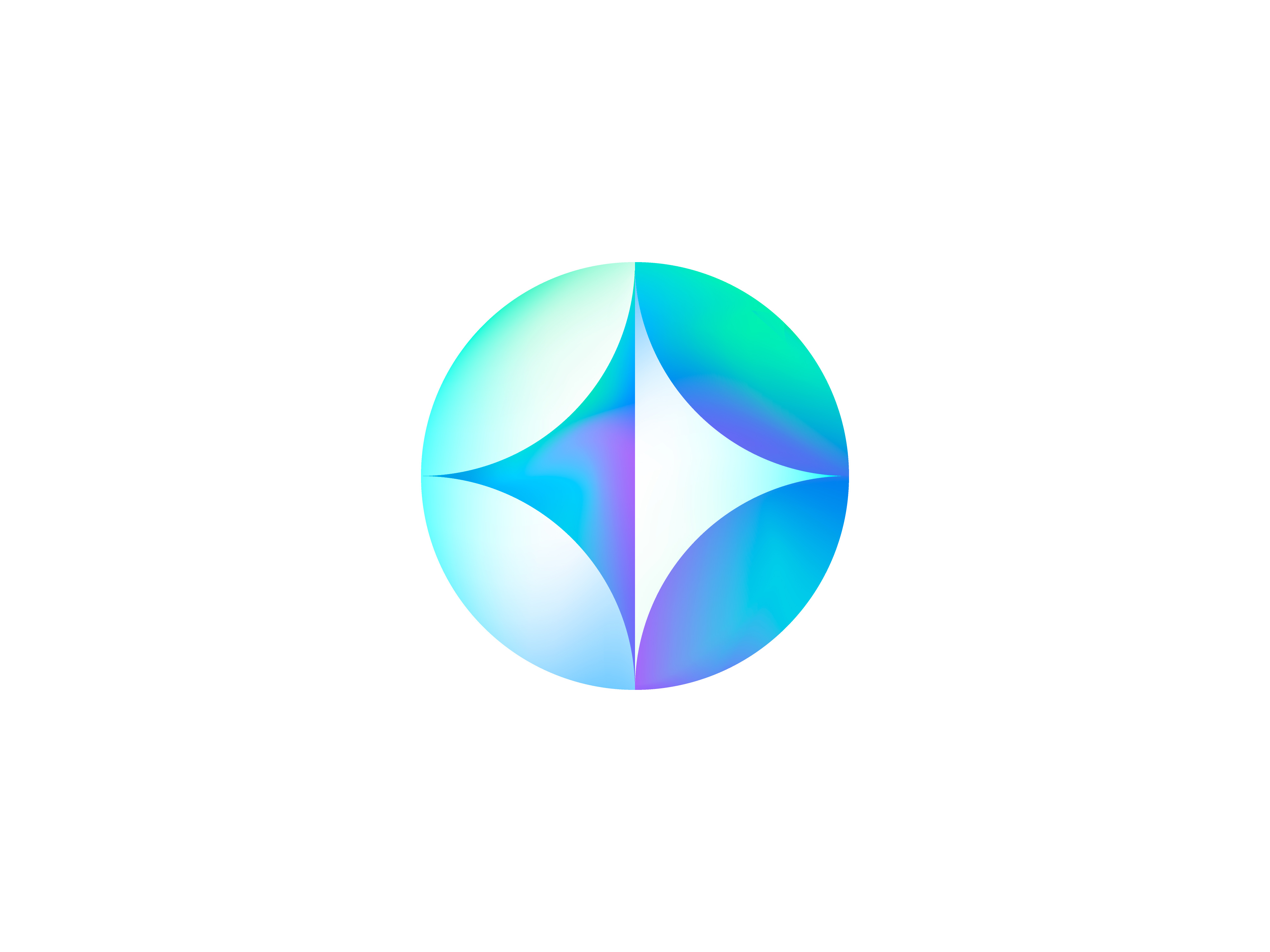 Logo concept for AI product "Half of you" ai agent logo artificial intelligence logo branding circle logo futuristic glowing logo gradient half of you icon logo mark modern negative space north star star tech visual identity