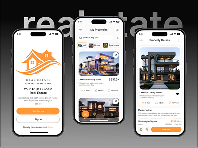 Real Estate Mobile App Design apartment finder ui clean ui design home rental app minimal ui mobile app design modern app design property app design property finder app property listing app real estate app real estate concept real estate figma design real estate mobile app real estate platform real estate ui real estate ui inspiration real estate ux uiux design