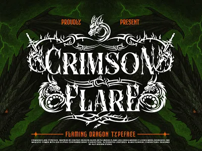 Crimson Flare Typeface blackletter design font fonts illustration letteing typeface