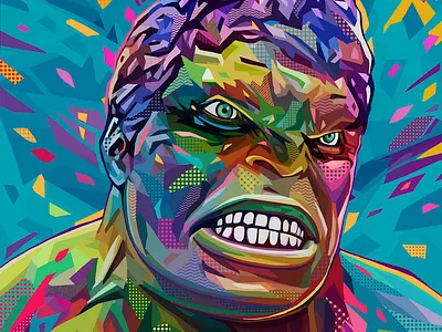 Pop Hulk abstract alessandro pautasso art colors hulk illustration kaneda kaneda99 marvel pop pop art portrait
