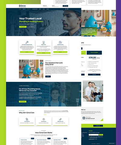 Corva Plumbing Service Website 3d animation branding creative design graphic graphic design illustration logo motion graphics squarespace ui ux vector website wordpress