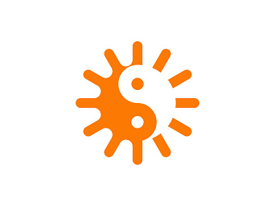 Sun Yin Yang Logo brand designer brand identity branding concept design flat fresh illustration illustrator jiu jitsu logo logo design logo designer minimal negative space orange sun sun logo wellness yin yang