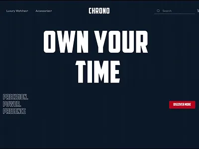 Chrono Watches – Hero & “Why Us” Section app branding design graphic design illustration men product ui ux watch watches webapp website