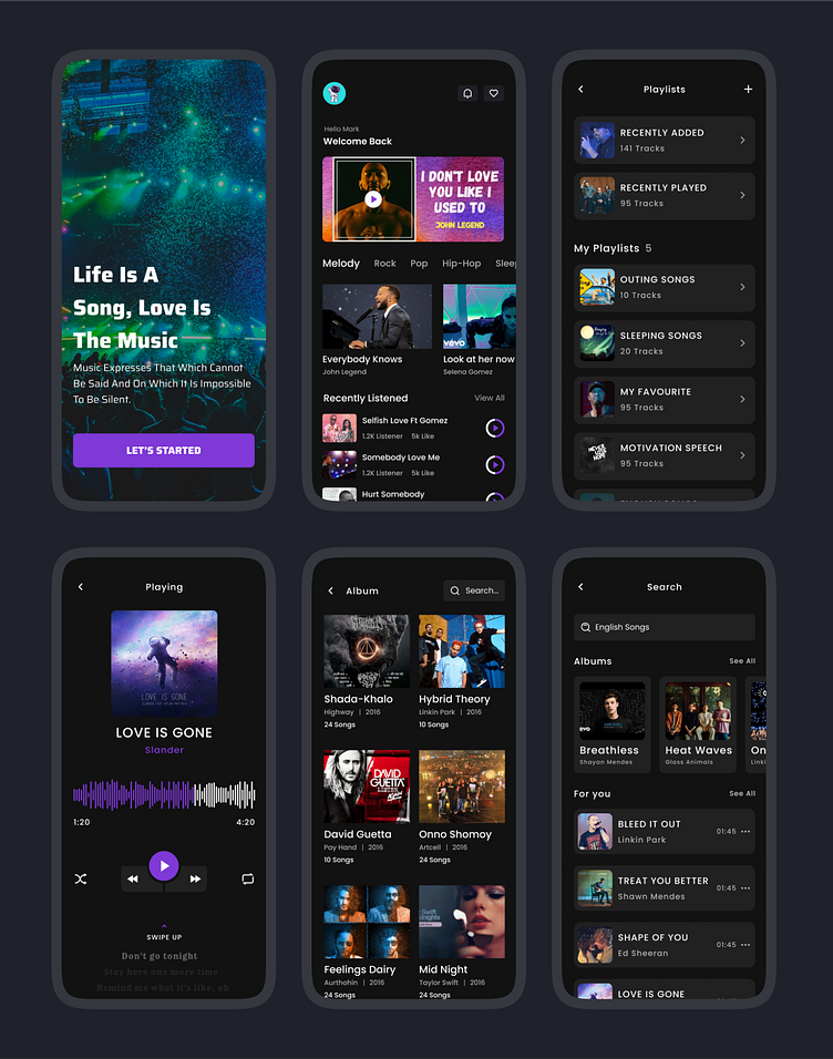 Music Mobile App UI/UX Design by Abdul Hamid Shakib on Dribbble