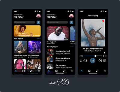 Music Player music ui ui design uiux kd ux