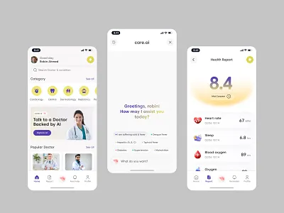 AI Health Care app ai aiapp aicare aihealth app app design careai doctor health health care app healthcare