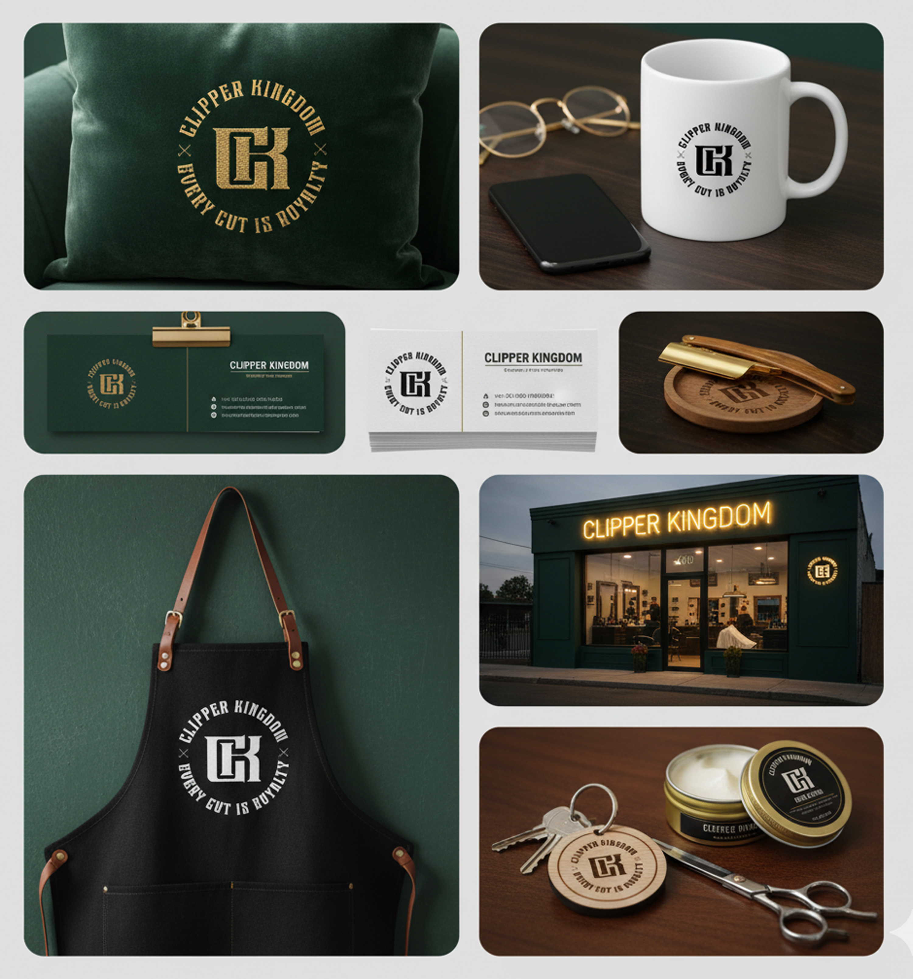 Clipper Kingdom – Premium Barbershop Brand Identity barber logo barbershop brand design brand identity branding identity design logo design logodesign monogram visual identity