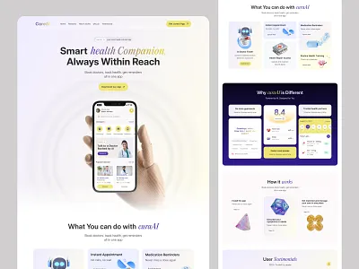 Care ai - Innovative Healthcare Platform ai ai landing page aihealth care ai doctor landing page health health care health care landing page landingpage ui uiux ux website