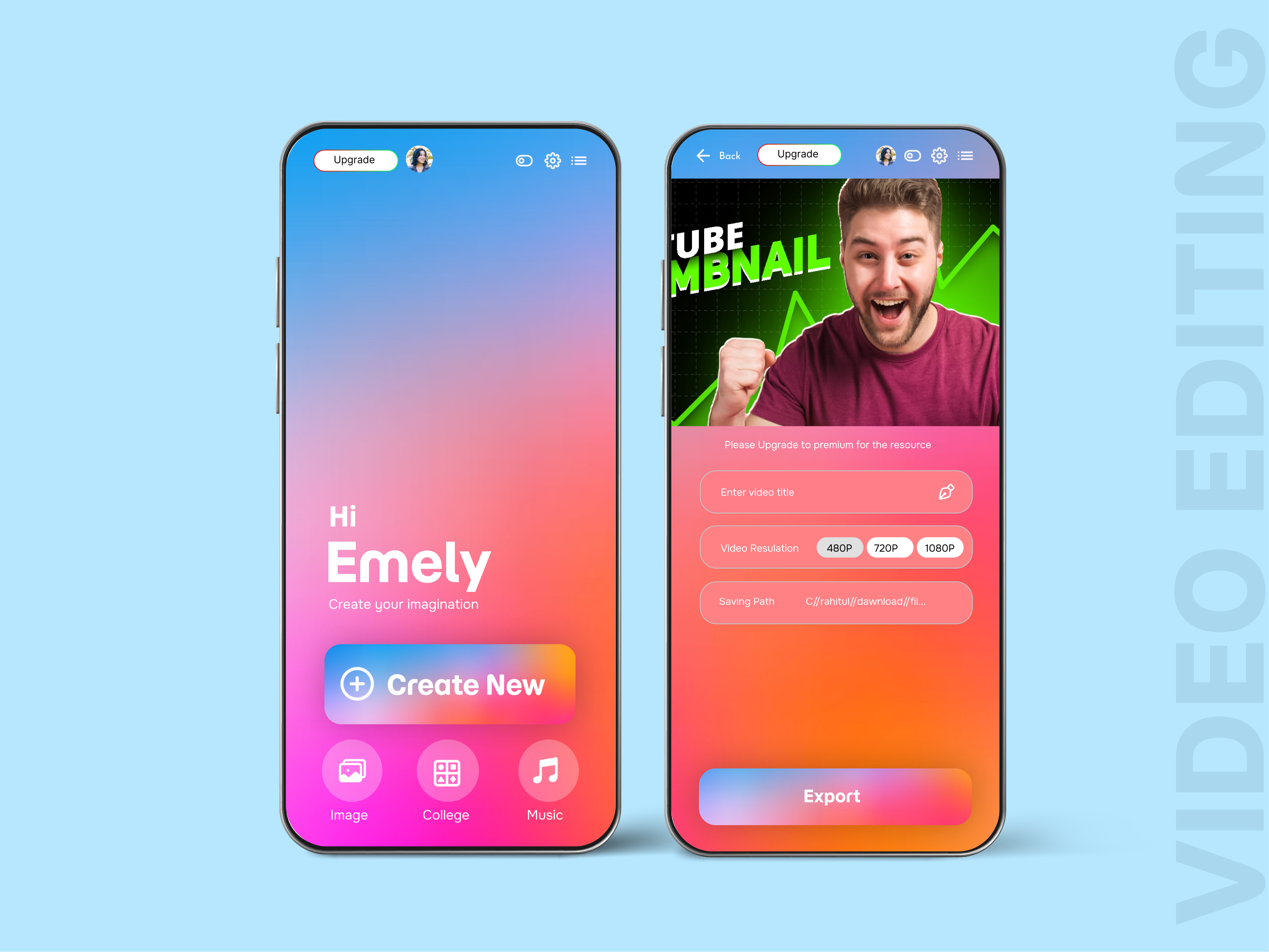 Video Editing App app branding design graphic design illustration logo ui user interface ux vector