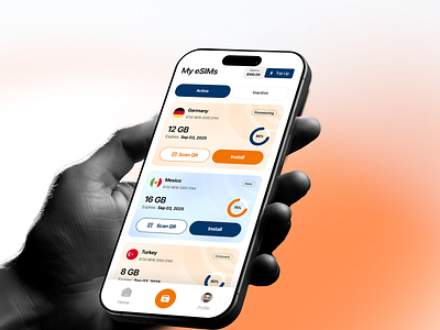 Simigo – Minimal & Modern eSIM Dashboard Design app design connectivity app dribble shot esim app desin esim design global app kloud minimal design modern esim morden app trending app ui design uiux