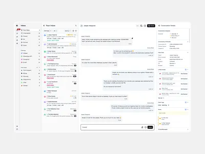 Satuinbox - Inbox Page app chat system component customer service design ticket ui ux web