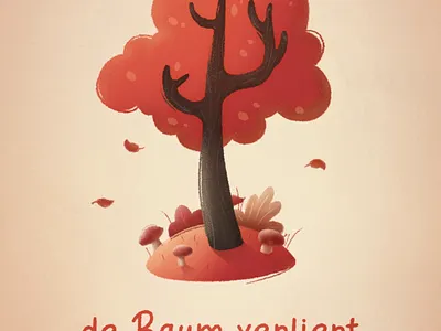 The tree is losing its leaves 2danimation after effects alsace animation autumn fall illustration leaves motion design motion graphics photoshop tree