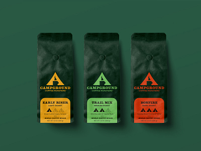 Campground Coffee Roasters - Packaging branding graphic design illustration logo mockup packaging typography