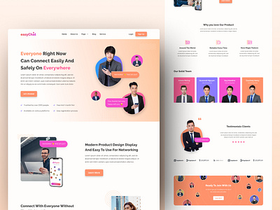 EasyChat - Online App Startup Landing Page app startup apps elementor landing page product design saas saas website showcase startup website stratup template ui design uiux website wordpress