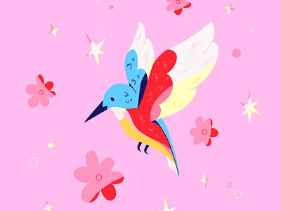 Dreamy Hummingbird bird illustration