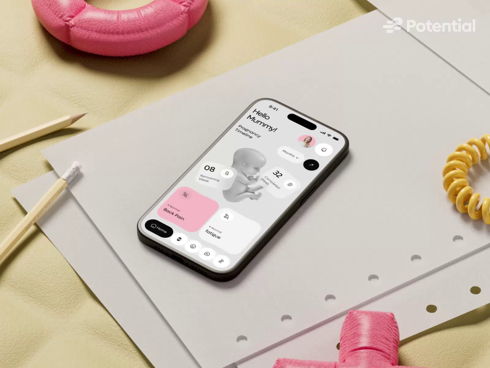 Momly- Mobile App 3D Animation | Potential