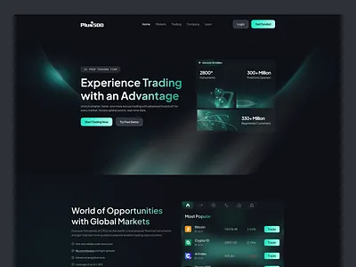 Prop trading website bitcoin blockchain crypto exchange crypto landing page cryptocurrency defi fintech fintech website forex prop prop trading firm proprietary trading saas trade trader trading trading platform trading website uiux web design