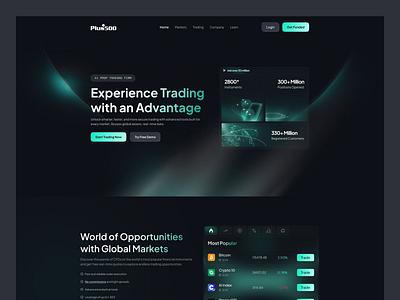 Prop trading website bitcoin blockchain crypto exchange crypto landing page cryptocurrency defi fintech fintech website forex prop prop trading firm proprietary trading saas trade trader trading trading platform trading website uiux web design