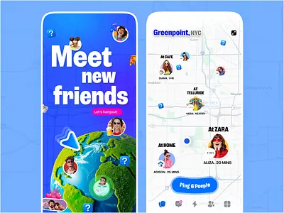 Nearo — Meet New Friends app design bump app dating app find people genz happn lmk meet new friends meetup snapchat social app social networking tinder ui design yubo zenly