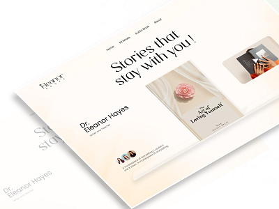 Elenor - eBook Website - Modern Ecommerce Book Website author author portfolio author ui book launch ui book ui book website clean ui design ebook ecommerce website framer hd hddesign homepage landing page design modern ui modern website ui ui design writter