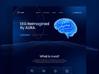 UIUX design for AURA — AI-powered EEG Platform ai ai concept ai design ai website eeg platform landing page ui ui design uiux ux web design web ui website design