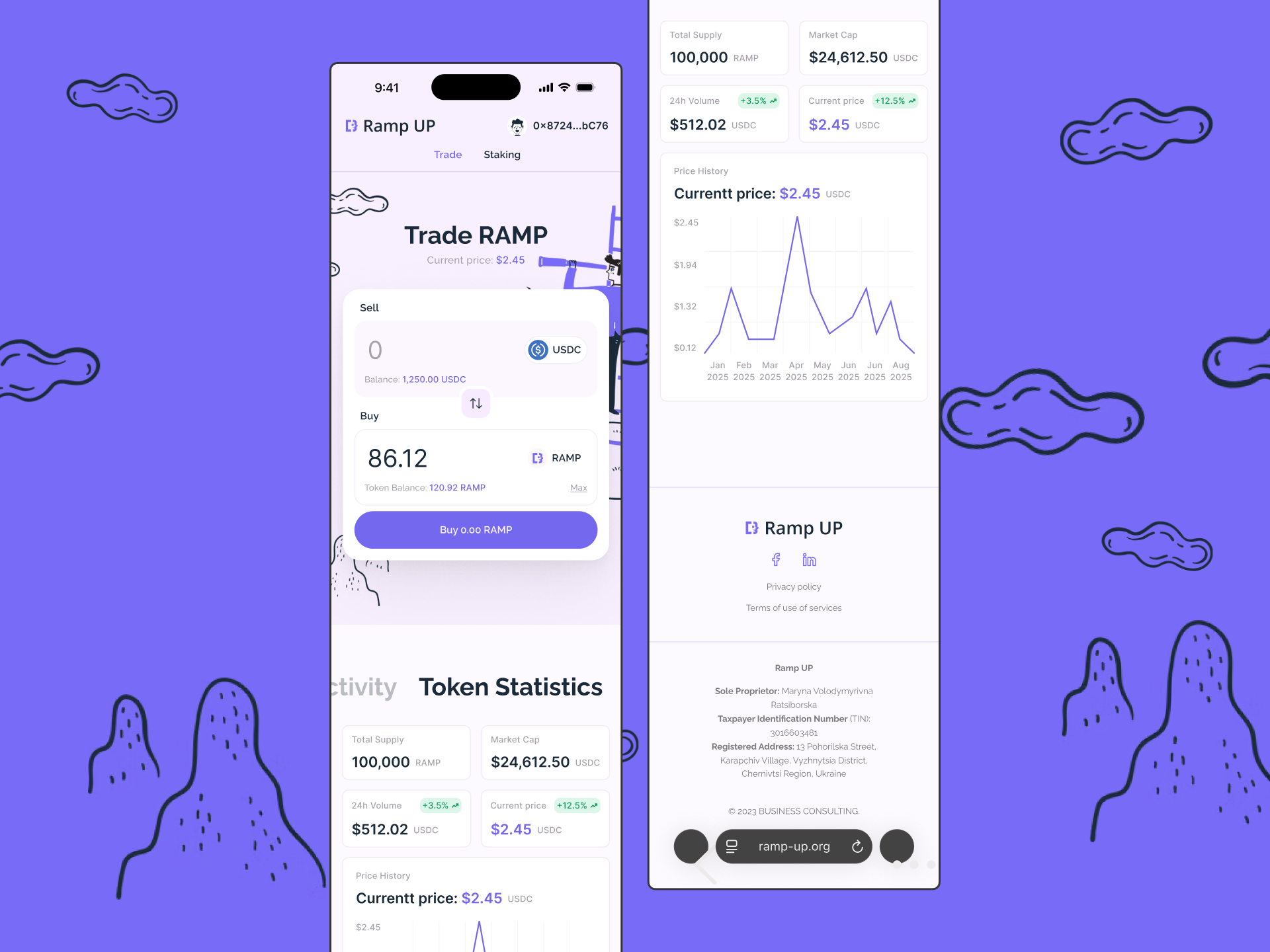 Ramp UP – cryptocurrency dashboard by Oleh Bril on Dribbble