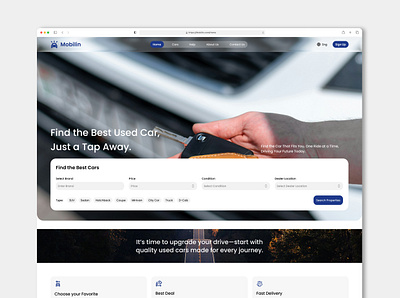 Mobilin - Landing Page Car Used car used landing page car used website figma landing page landing page design ui ui design ui designer uiux uiux design uiux designer ux ux design ux designer web design web designer