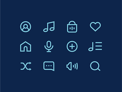 Sound Shop Icon Set branding design flat geometric graphic design icon icons minimal minimalistic modern music symbols visual identity system