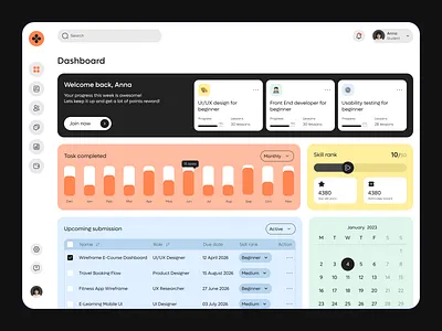 SkillFlow – Learning Dashboard dashboard design education app learning dashboard student dashboard ui uiux ux web web design