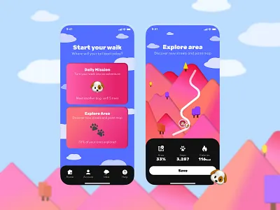 PawTrack🐾 app blue app design dog ui