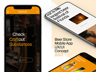 Beer Store Mobile Concept Mockup app beer store branding case study concept design desktop graphic design illustration logo mobile mockup shot store ux vector