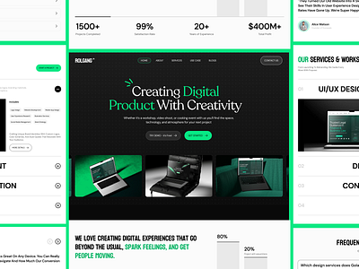 Rolgang | Creative Agency Landing Page agency website design agnecy website branding design design agency figma graphic design illustration logo typography ui ux vector web design agency web design studio website design studio