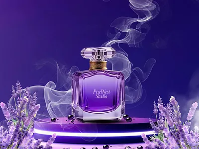 Violet Aura – Luxury Perfume Concept 3d 3d design animation branding composition creative design digital art graphic design lighting logo motion graphics photo manipulation photoshop product design ui