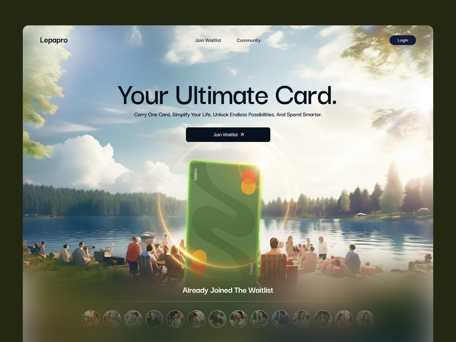 Lepapro Waitlist Page - Simplicity Meets Smart Finance credit card finance finance card website header section website investment ui landing page llepapro mobile app modern uiux money management website shopify development techwitpro uiux uiux design waitlist waitlist page webfow website landing pag