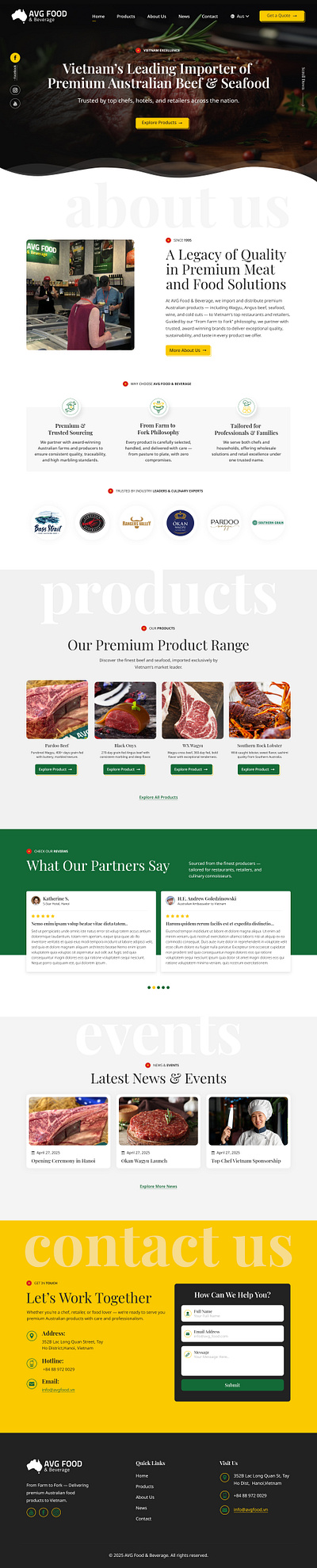 AVG Food & Beverage beverage ui design creative design graphic design home page illustration ui website website design