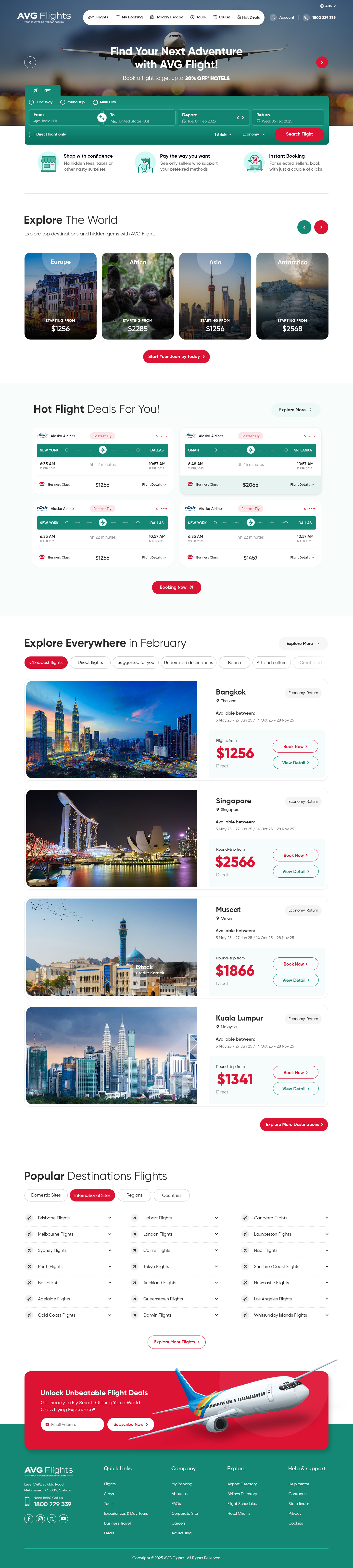 AVG Flight Website creative design flight webdesign graphic design home page website website design